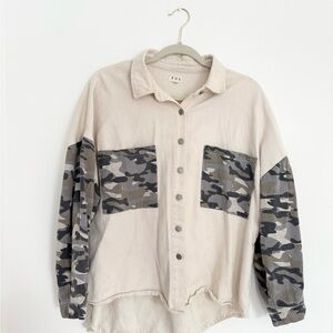 POL Casual Beige and Camouflage Jacket